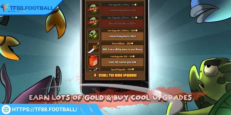 Vũ khí được cung cấp trong game săn cá